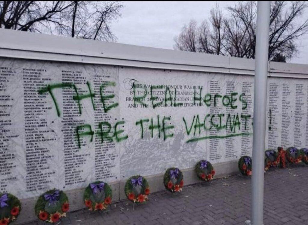 Wall of Honour vandalized ahead of Remembrance Day ceremony