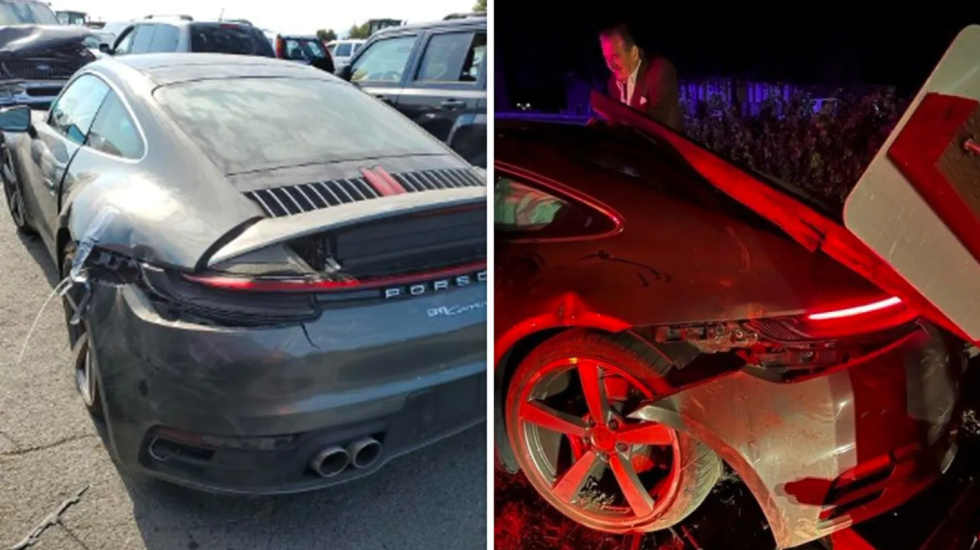 Porsche Pelosi wrecked while driving drunk up for auction