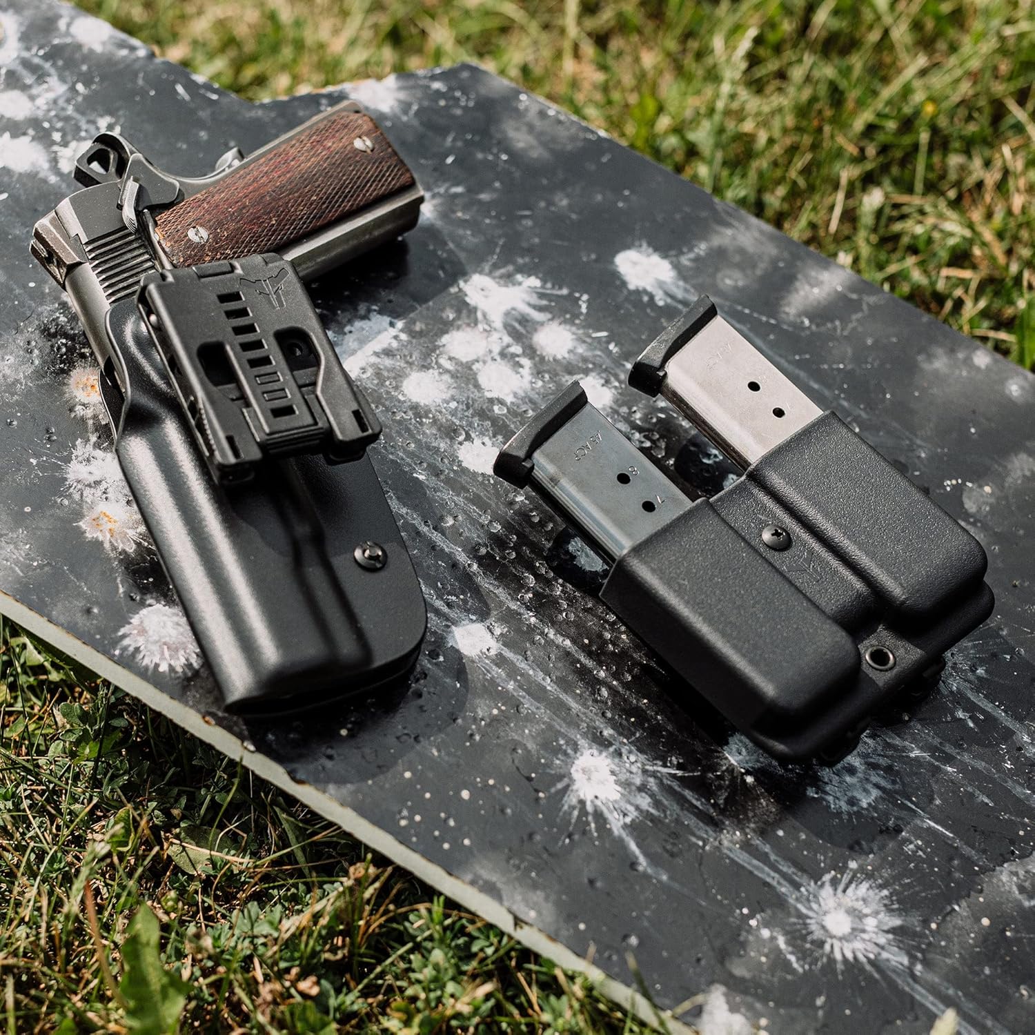 OWB Double Mag Pouch for S&W M&P 9/40, Sig P320, Beretta 92/96, Springfield XD 9/40 & More - USA Made - Signature Double Magazine Carrier with Tek-Lok